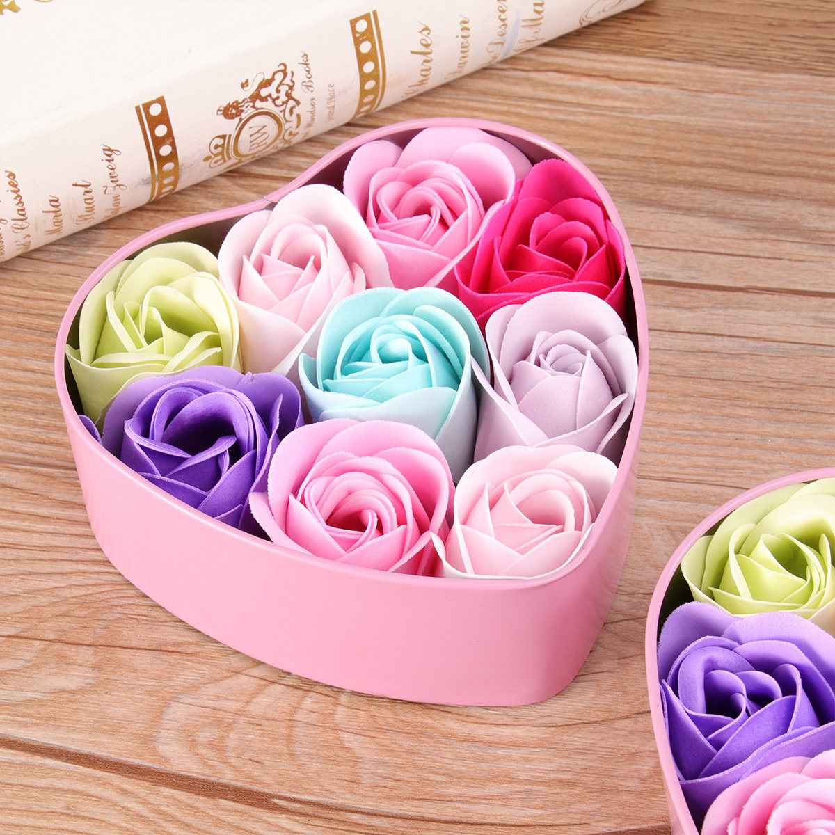 Luxury Skincare Gift Set For Her - Rozenzeep Bloemenzeep Set in Elegante Hartvormige